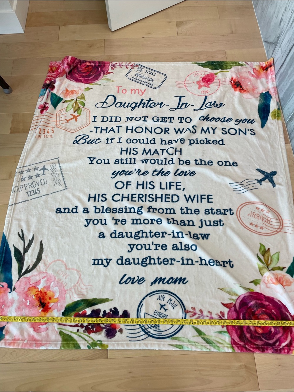 To My Daughter-in-Law - Floral Fleece Throw Blanket – Soft Microfiber gift cozy